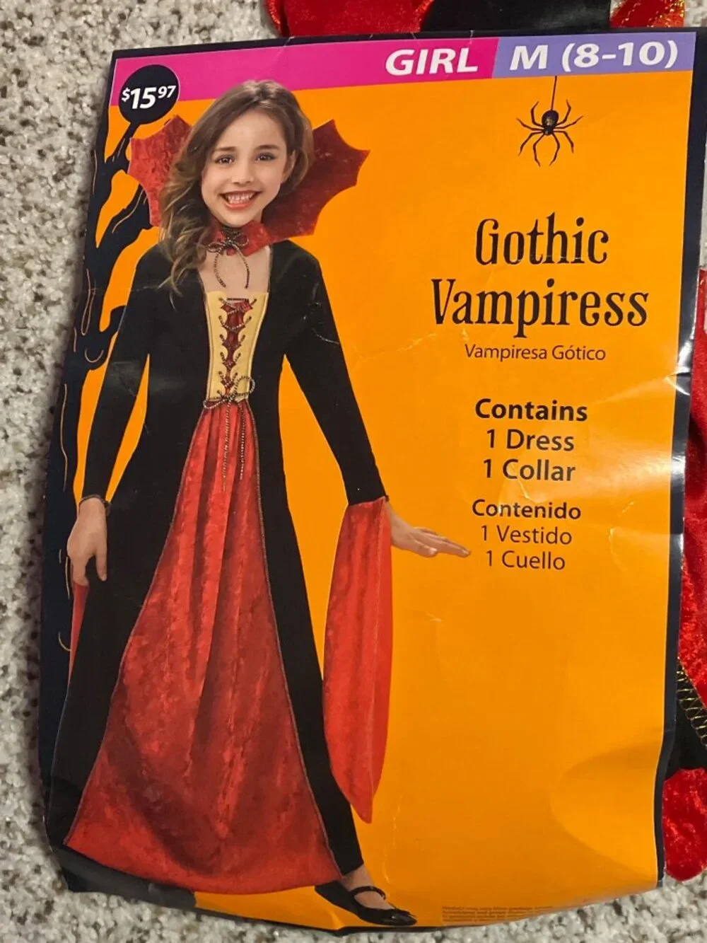 Gothic Vampiress Halloween Dress Costume Girls size M (8-10) Dress up Fantasy